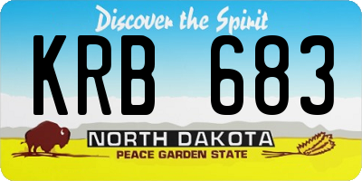 ND license plate KRB683