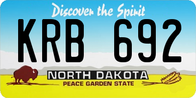 ND license plate KRB692