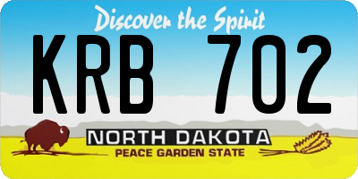 ND license plate KRB702