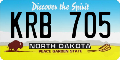 ND license plate KRB705