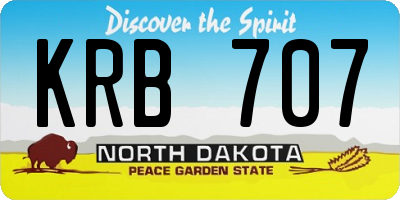 ND license plate KRB707