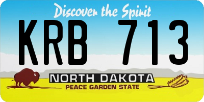 ND license plate KRB713