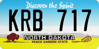 ND license plate KRB717