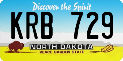 ND license plate KRB729