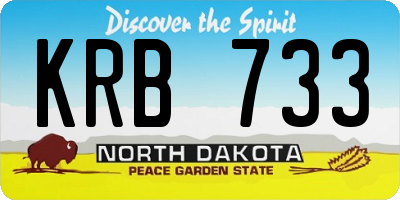 ND license plate KRB733
