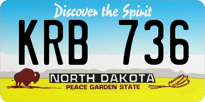 ND license plate KRB736