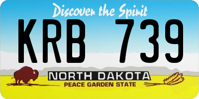 ND license plate KRB739