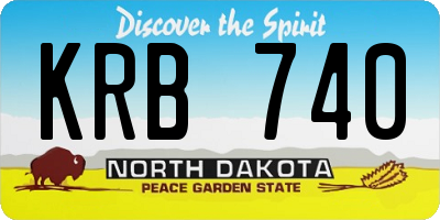 ND license plate KRB740