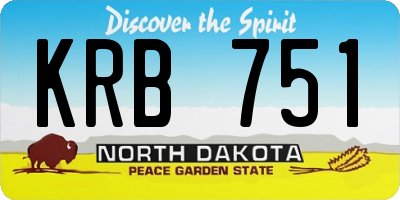 ND license plate KRB751