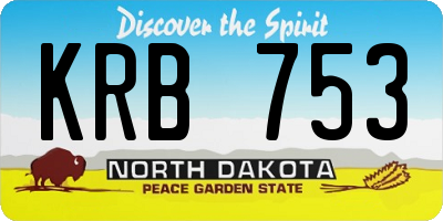 ND license plate KRB753