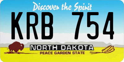 ND license plate KRB754