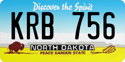 ND license plate KRB756