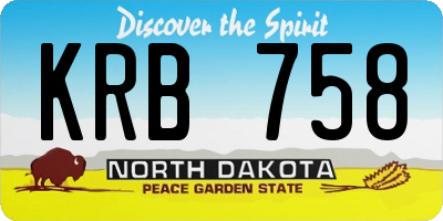 ND license plate KRB758