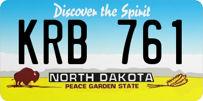 ND license plate KRB761
