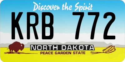 ND license plate KRB772