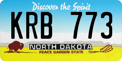 ND license plate KRB773