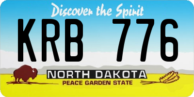 ND license plate KRB776
