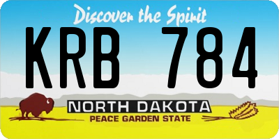 ND license plate KRB784