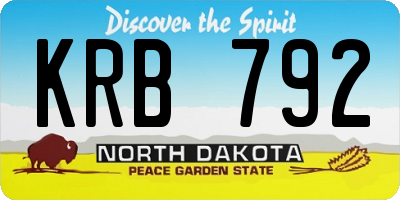 ND license plate KRB792