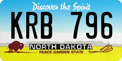 ND license plate KRB796