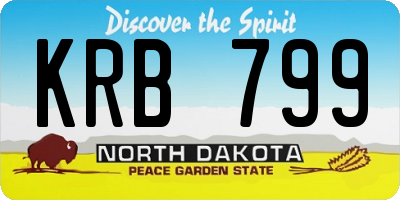 ND license plate KRB799