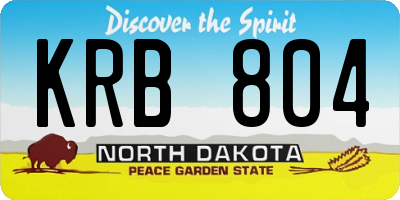 ND license plate KRB804