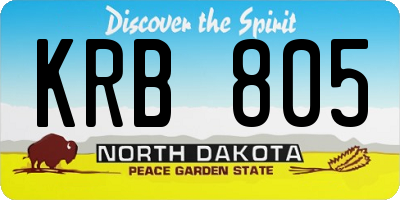 ND license plate KRB805