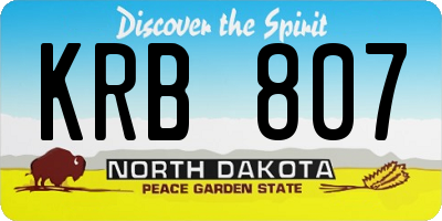 ND license plate KRB807