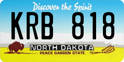 ND license plate KRB818