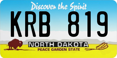 ND license plate KRB819