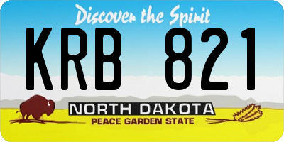 ND license plate KRB821