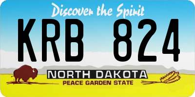 ND license plate KRB824