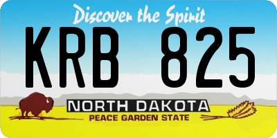 ND license plate KRB825