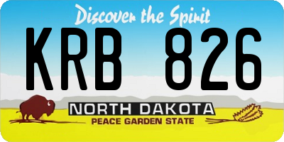 ND license plate KRB826