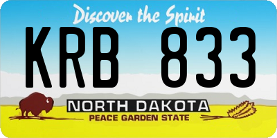 ND license plate KRB833