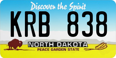 ND license plate KRB838