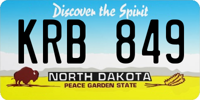 ND license plate KRB849