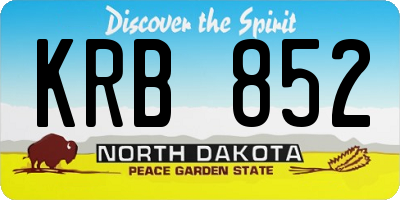 ND license plate KRB852