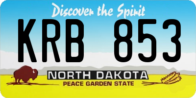 ND license plate KRB853