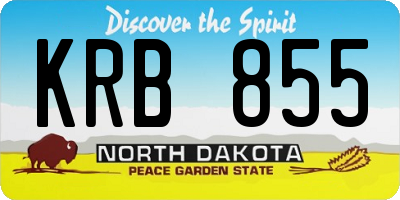 ND license plate KRB855