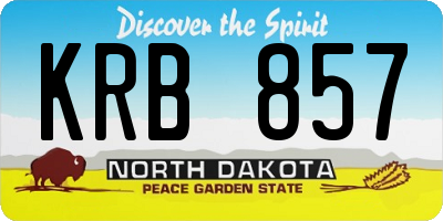 ND license plate KRB857