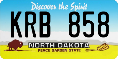 ND license plate KRB858