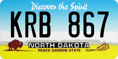 ND license plate KRB867