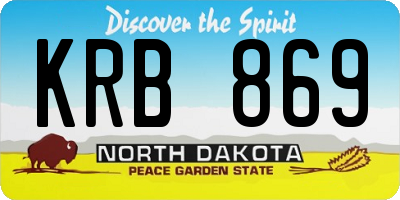 ND license plate KRB869