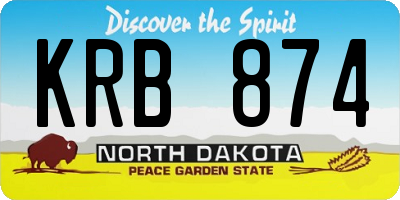 ND license plate KRB874