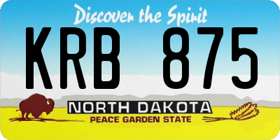 ND license plate KRB875