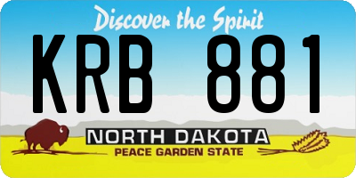ND license plate KRB881