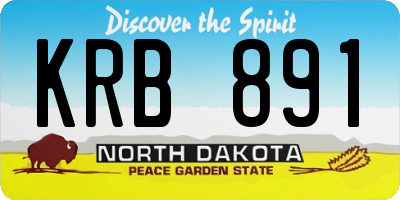 ND license plate KRB891