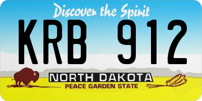 ND license plate KRB912