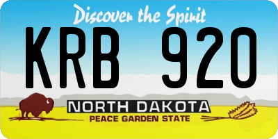 ND license plate KRB920
